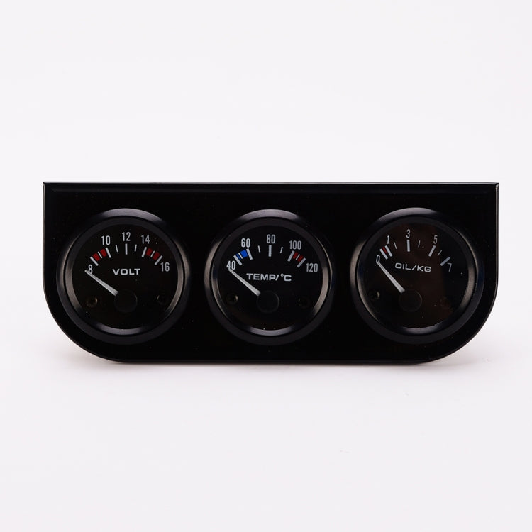 52mm 3 in 1 Auto Gauge Car Meter Voltmeter + Water Temp Gauge + Oil press Gauge - Clocks & Car Meters by buy2fix | Online Shopping UK | buy2fix