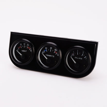 52mm 3 in 1 Auto Gauge Car Meter Voltmeter + Water Temp Gauge + Oil press Gauge - Clocks & Car Meters by buy2fix | Online Shopping UK | buy2fix