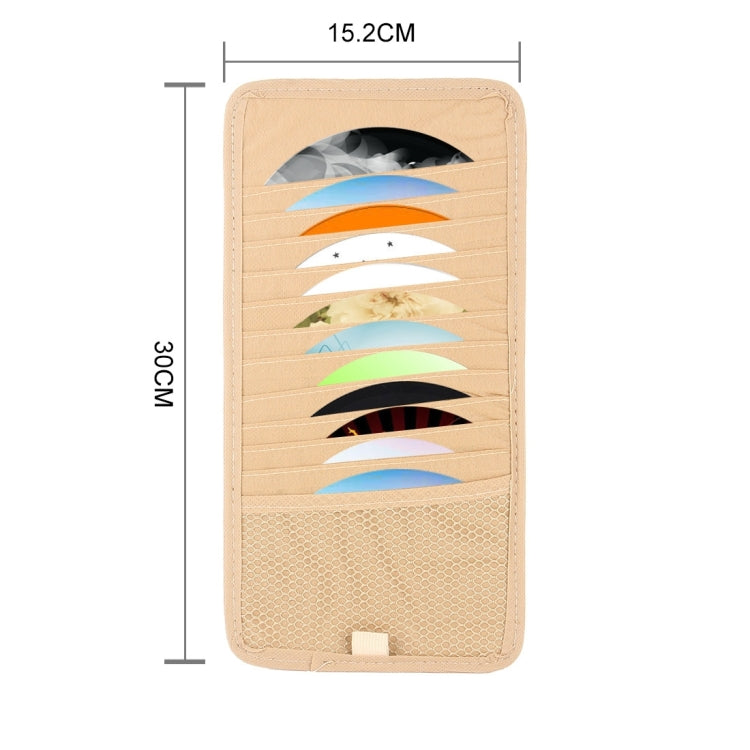 Car Visor CD DVD Disk Card Case Holder Clipper Bag Hold for 12PCS Disks(Khaki) by buy2fix