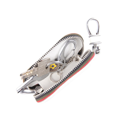 Universal Leather Crocodile Texture Waist Hanging Zipper Wallets Key Holder Bag (No Include Key)(White) by buy2fix