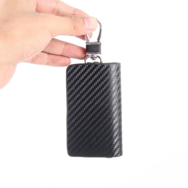 Universal Leather Carbon Fiber Texture Waist Hanging Zipper Wallets Key Holder Bag (No Include Key)(Black) by buy2fix