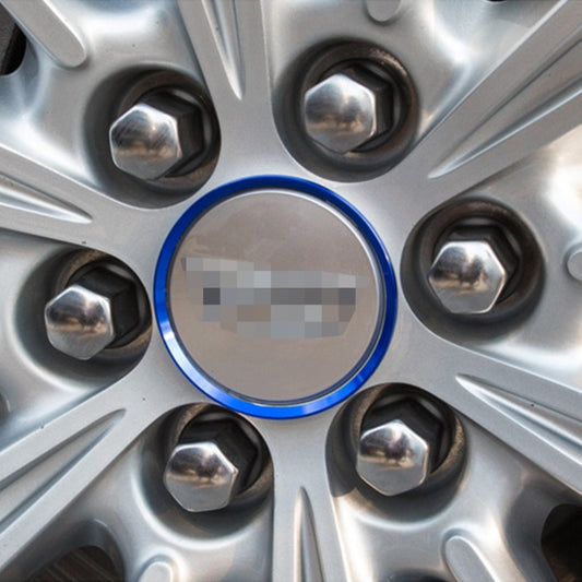 4 PCS Car Aluminum Wheel Hub Deroration Ring For Cadillac(Blue) - Wheels Tires & Parts by buy2fix | Online Shopping UK | buy2fix