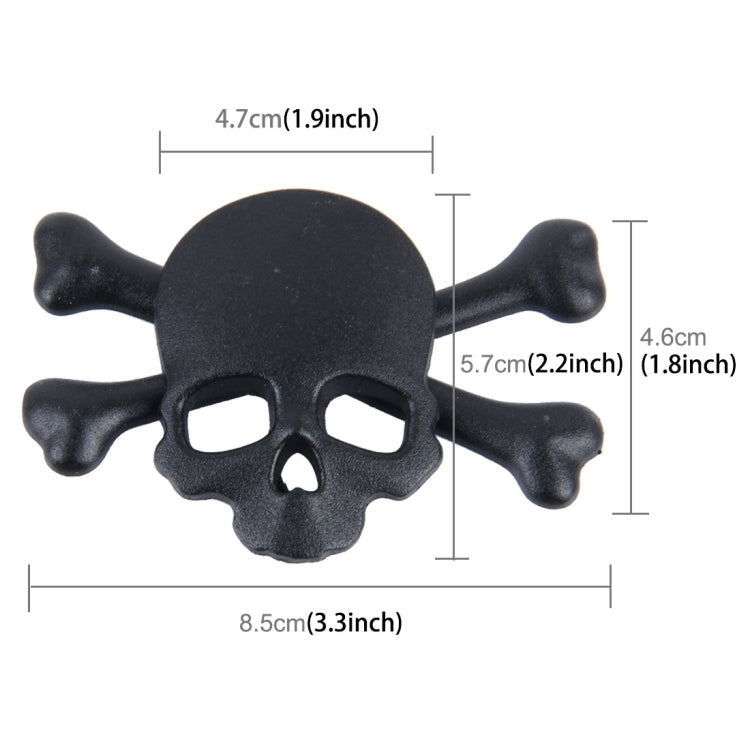 Skull And Cross Bone Shape Shining Metal Car Universal Sticker(Black) by buy2fix