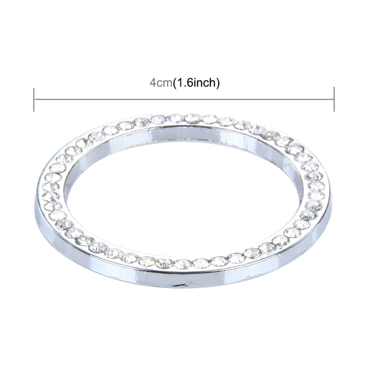 Universal Car Aluminum Steering Wheel Decoration Ring with Diamond For Start Stop Engine System(Silver) by buy2fix