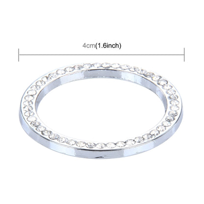 Universal Car Aluminum Steering Wheel Decoration Ring with Diamond For Start Stop Engine System(Silver) by buy2fix