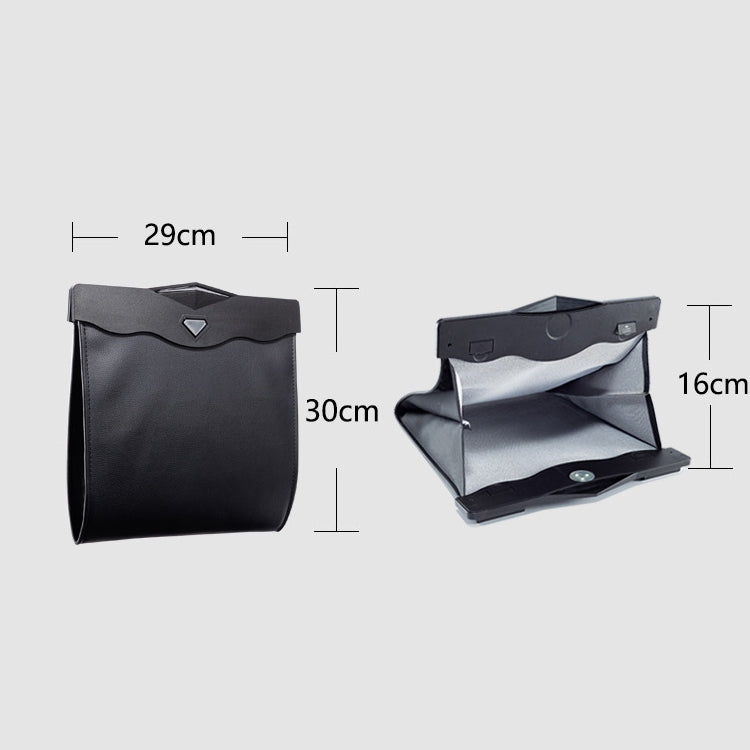 Car Multifunctional LED Design Hanging Folding Garbage Bin Storage Box (Black) by buy2fix