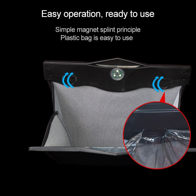 Car Multifunctional LED Design Hanging Folding Garbage Bin Storage Box (Black) by buy2fix