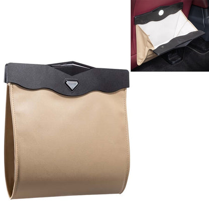 Car Multifunctional LED Design Hanging Folding Garbage Bin Storage Box (Khaki) by buy2fix