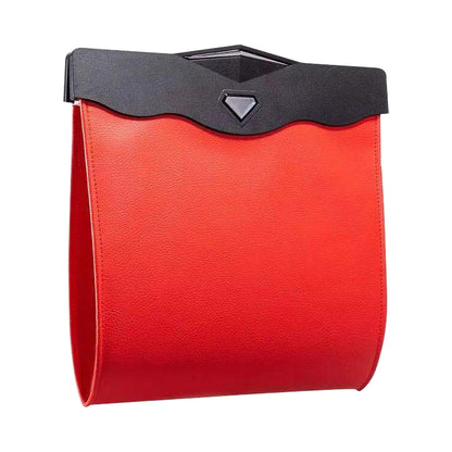 Car Multifunctional LED Design Hanging Folding Garbage Bin Storage Box (Red) by buy2fix