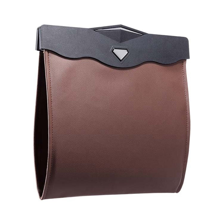 Car Multifunctional LED Design Hanging Folding Garbage Bin Storage Box (Brown) by buy2fix