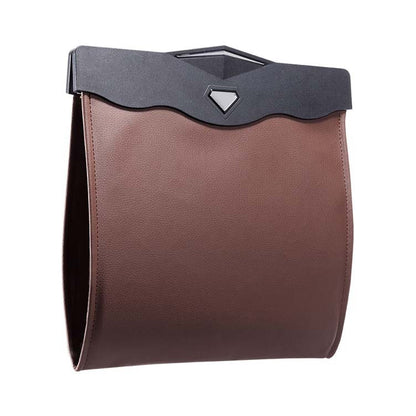 Car Multifunctional LED Design Hanging Folding Garbage Bin Storage Box (Brown) by buy2fix