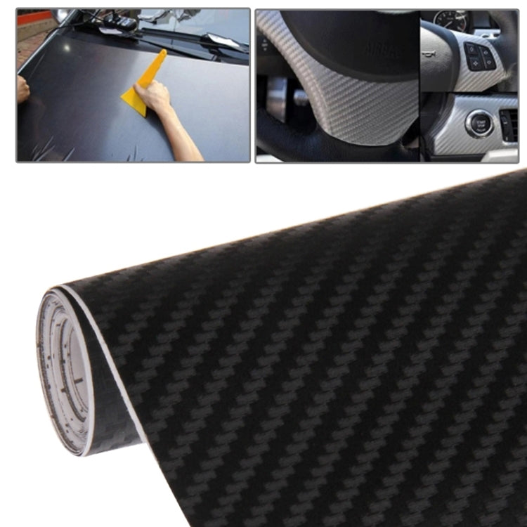 Car Decorative 3D Carbon Fiber PVC Sticker, Size: 152cm x 50cm(Black) by buy2fix