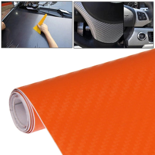 Car Decorative 3D Carbon Fiber PVC Sticker, Size: 152cm x 50cm(Orange) by buy2fix