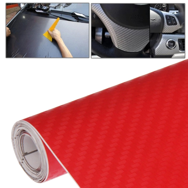 Car Decorative 3D Carbon Fiber PVC Sticker, Size: 152cm x 50cm(Red) by buy2fix