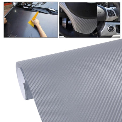 Car Decorative 3D Carbon Fiber PVC Sticker, Size: 152cm x 50cm (Light Grey) by buy2fix
