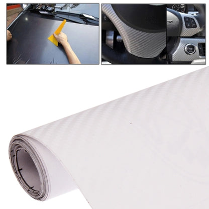 Car Decorative 3D Carbon Fiber PVC Sticker, Size: 152cm x 50cm(White) by buy2fix