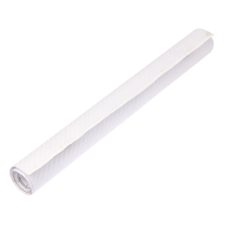 Car Decorative 3D Carbon Fiber PVC Sticker, Size: 152cm x 50cm(White) by buy2fix