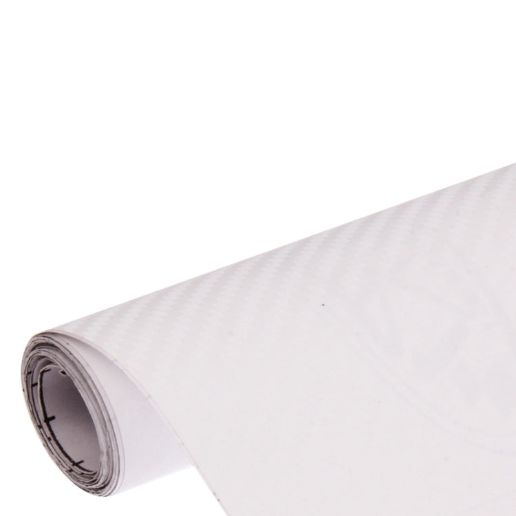 Car Decorative 3D Carbon Fiber PVC Sticker, Size: 152cm x 50cm(White) by buy2fix