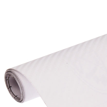 Car Decorative 3D Carbon Fiber PVC Sticker, Size: 152cm x 50cm(White) by buy2fix