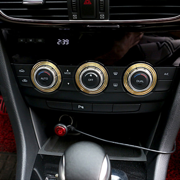 3 PCS Car Aluminum Air Conditioner Knob Case For ATENZA(Gold) by buy2fix