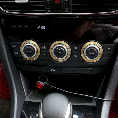 3 PCS Car Aluminum Air Conditioner Knob Case For ATENZA(Gold) by buy2fix