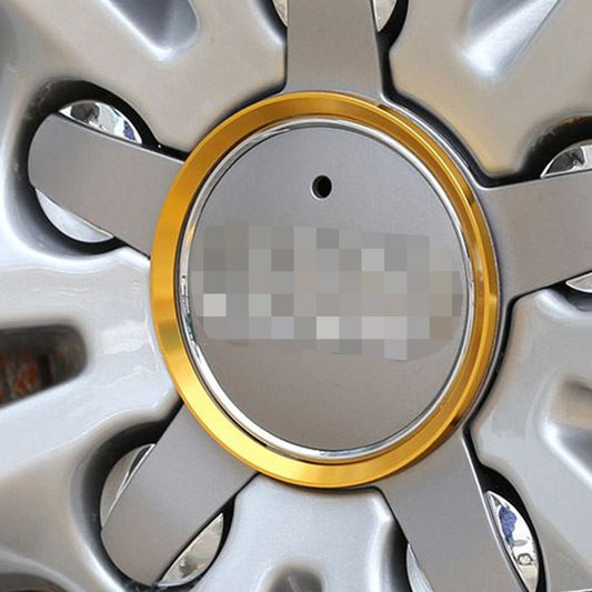 4 PCS Car Aluminum Wheel Hub Deroration Ring For Audi(Gold) - Wheels Tires & Parts by buy2fix | Online Shopping UK | buy2fix
