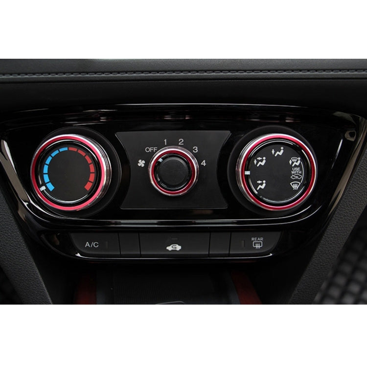 3 PCS Car Aluminum Air Conditioner Knob Case For Honda(Red) by buy2fix