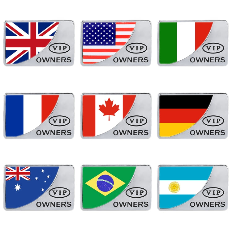 Universal Car UK Flag Rectangle Shape VIP Metal Decorative Sticker (Silver) by buy2fix