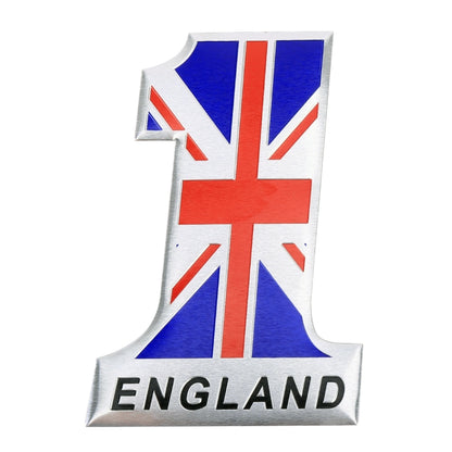Universal Car UK Flag Number 1 Shape Metal Decorative Sticker by buy2fix