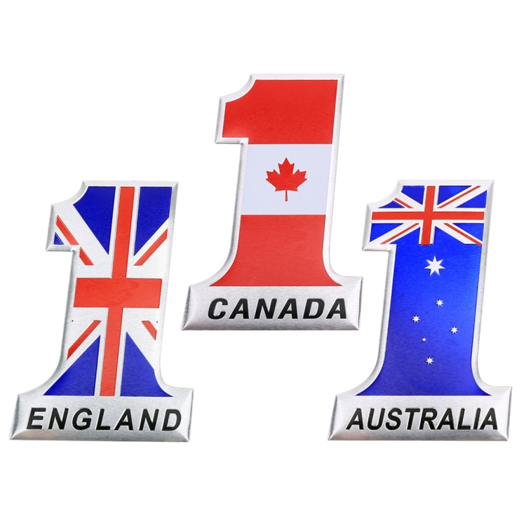 Universal Car UK Flag Number 1 Shape Metal Decorative Sticker by buy2fix