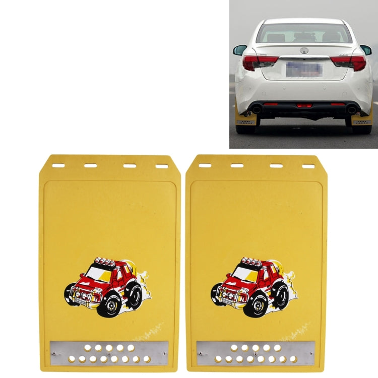 2 PCS WS-003 Premium Heavy Duty Molded Splash Mud Flaps Auto Front and Rear Guards, Small Size, Random Pattern Delivery(Yellow) by buy2fix