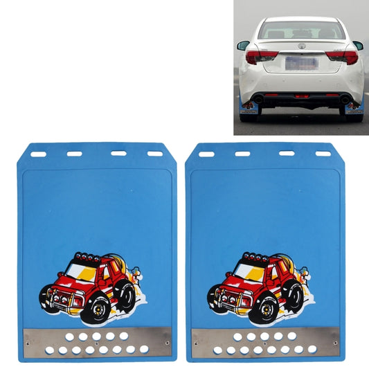 Premium Heavy Duty Molded Splash Front and Rear Mud Flaps Guards, Medium Size, Random Pattern Delivery(Blue) by buy2fix