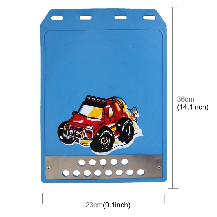 Premium Heavy Duty Molded Splash Front and Rear Mud Flaps Guards, Medium Size, Random Pattern Delivery(Blue) by buy2fix