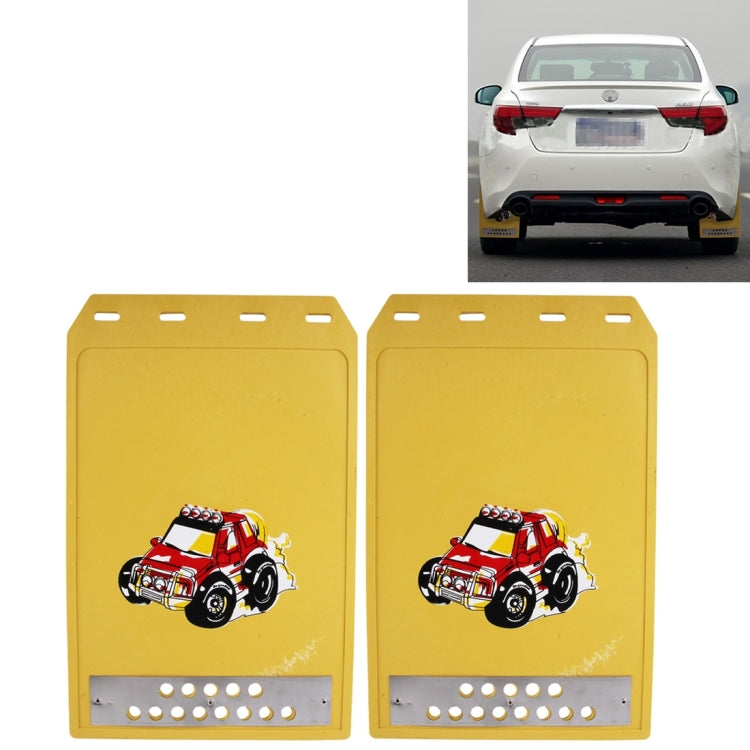 Premium Heavy Duty Molded Splash Front and Rear Mud Flaps Guards, Medium Size, Random Pattern Delivery(Yellow) by buy2fix