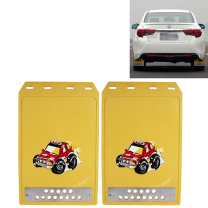 Premium Heavy Duty Molded Splash Front and Rear Mud Flaps Guards, Medium Size, Random Pattern Delivery(Yellow) by buy2fix