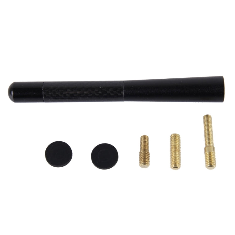 Carbon Fiber Aluminum Short Antenna Polished Universal Screws Base(Big Size)(Black) by buy2fix