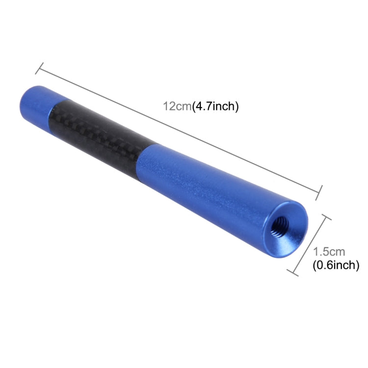 Carbon Fiber Aluminum Short Antenna Polished Universal Screws Base(Big Size)(Blue) by buy2fix