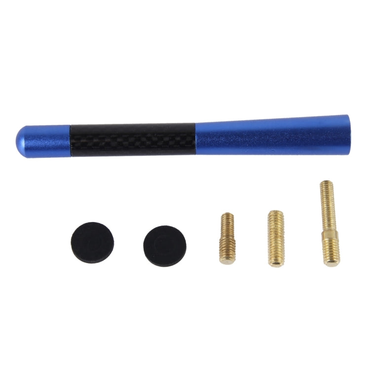 Carbon Fiber Aluminum Short Antenna Polished Universal Screws Base(Big Size)(Blue) by buy2fix