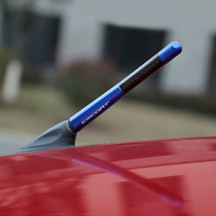 Carbon Fiber Aluminum Short Antenna Polished Universal Screws Base(Big Size)(Blue) by buy2fix