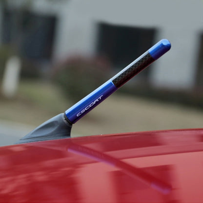 Carbon Fiber Aluminum Short Antenna Polished Universal Screws Base(Big Size)(Blue) by buy2fix