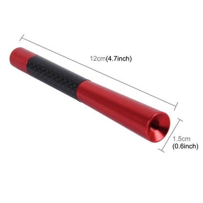 Carbon Fiber Aluminum Short Antenna Polished Universal Screws Base(Big Size)(Red) by buy2fix