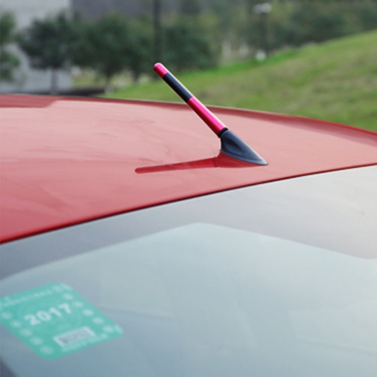 Carbon Fiber Aluminum Short Antenna Polished Universal Screws Base(Big Size)(Red) by buy2fix