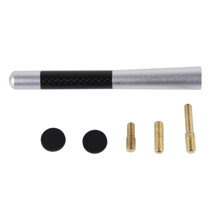 Carbon Fiber Aluminum Short Antenna Polished Universal Screws Base(Big Size)(Silver) by buy2fix