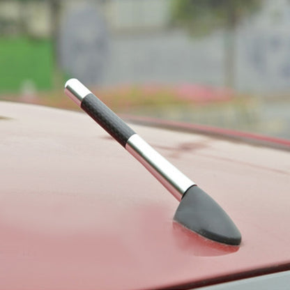 Carbon Fiber Aluminum Short Antenna Polished Universal Screws Base(Big Size)(Silver) by buy2fix