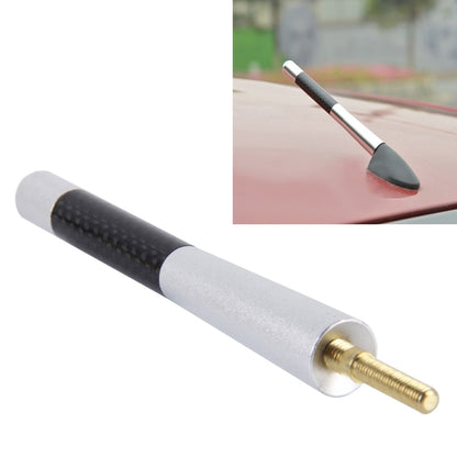 Carbon Fiber Aluminum Short Antenna Polished Universal Screws Base(Big Size)(Silver) by buy2fix