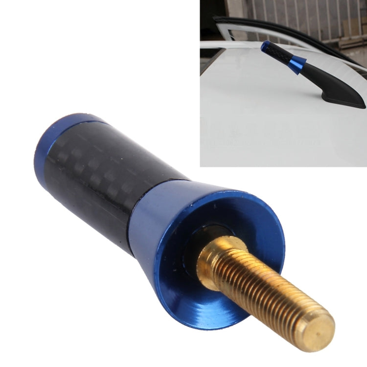 Carbon Fiber Aluminum Short Antenna Polished Universal Screws Base(Small Size)(Blue) by buy2fix
