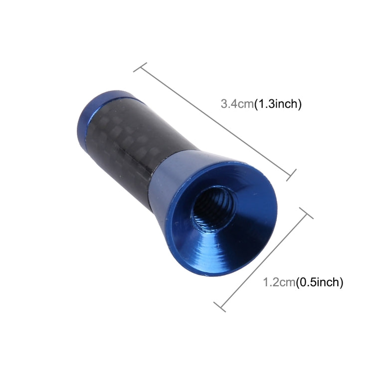 Carbon Fiber Aluminum Short Antenna Polished Universal Screws Base(Small Size)(Blue) by buy2fix