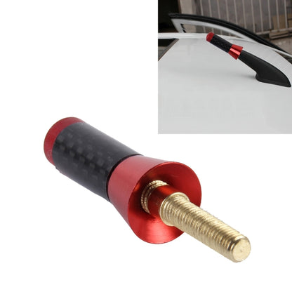 Carbon Fiber Aluminum Short Antenna Polished Universal Screws Base(Small Size)(Red) by buy2fix