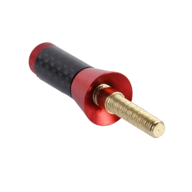 Carbon Fiber Aluminum Short Antenna Polished Universal Screws Base(Small Size)(Red) by buy2fix