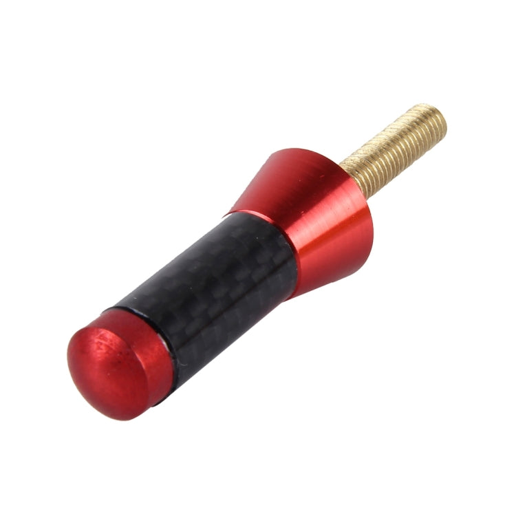 Carbon Fiber Aluminum Short Antenna Polished Universal Screws Base(Small Size)(Red) by buy2fix